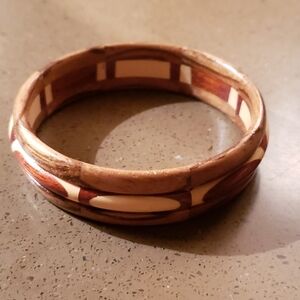 Vintage wooden bangle bracelet